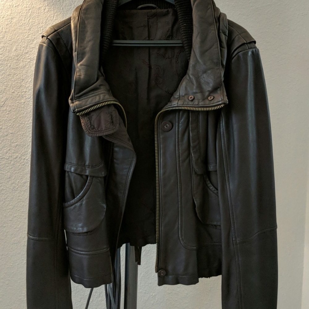 Brown stylish leather jacket